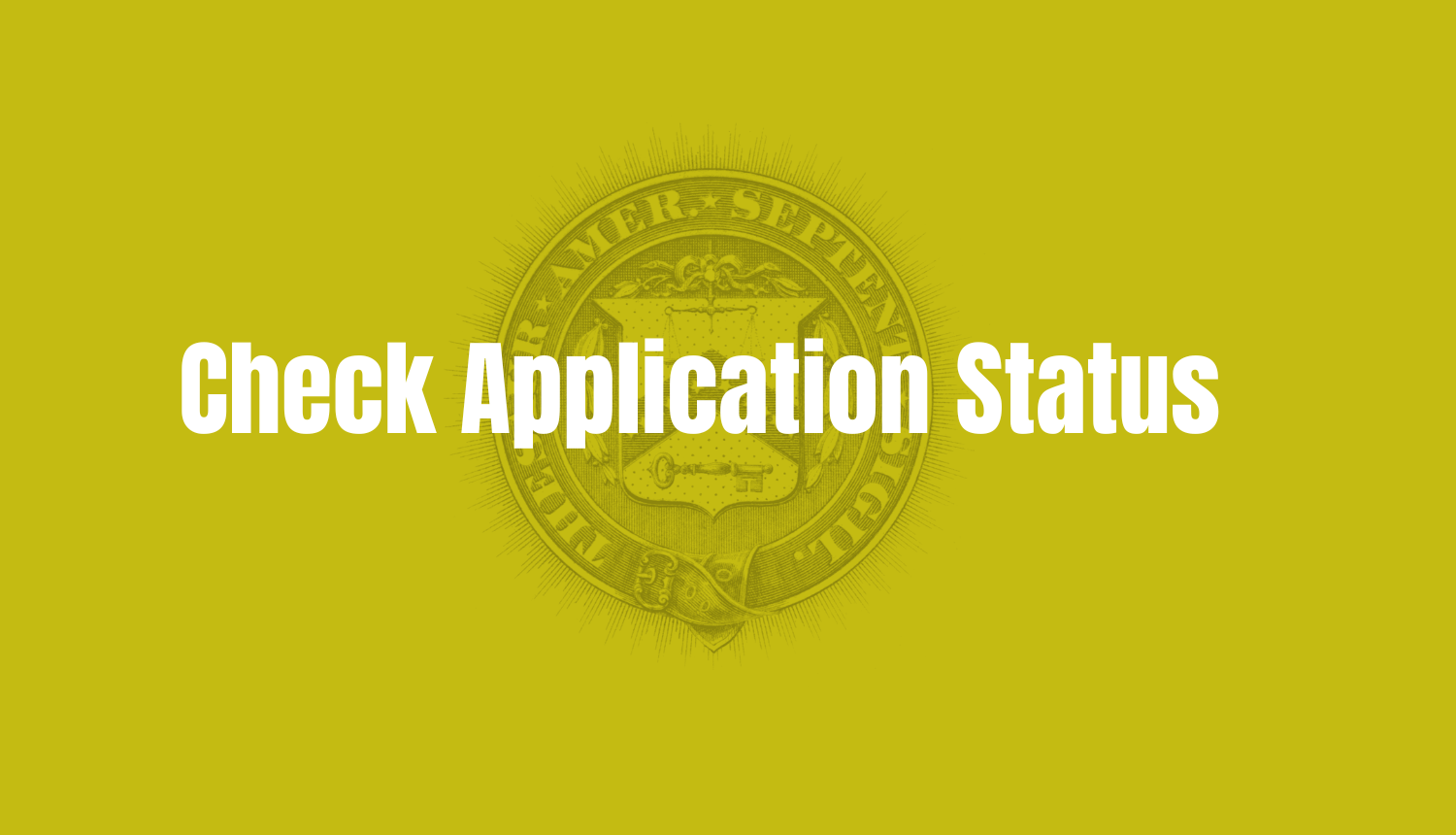 Check License Application Status yellow background